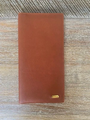 BALLY Cartera Larga de Cuero Marrón con 4 Ranuras para Tarjetas Usada Elegante Regalo Foto 1 de 3
