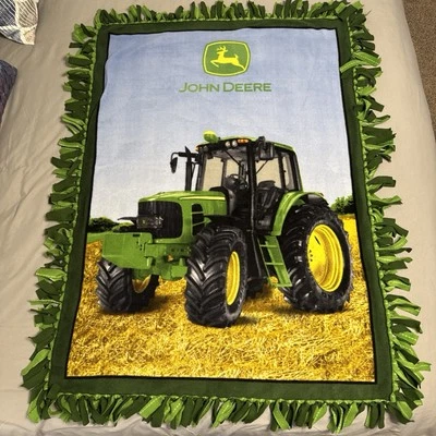 Cobertor de lã John Deere 49x35” verde amarelo logotipo trator decoração fazenda vintage - Imagem 1 de 4