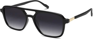 Retro Aviator Sunglasses for Women Men,Trendy Rectangle Womens Mens Shades Sun G - Picture 1 of 12