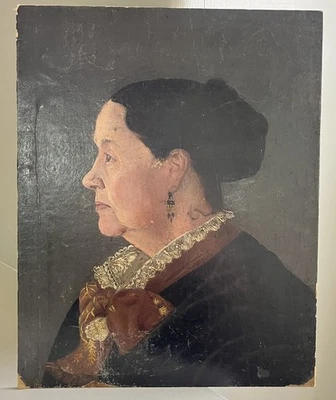 Antique Victorian 1881 Portrait Depicting A Wealthy Mexican Lady On Silk Canvas - Image 1 of 3