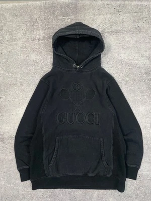 Vintage Gucci Tennis Logo Faded Hoodie Y2K - Image 1 of 4