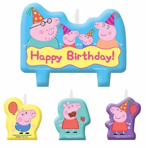 Juego de 4 Mini Velas Peppa Pig Fiesta de Cumpleaños | Suministros de Cumpleaños Favor de Fiesta - Imagen 1 de 6