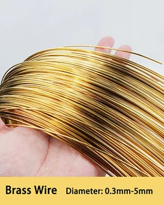 Bare Solid Brass Wire Diameter 0.3mm-5mm Jewellery / Craft / Model Making - Picture 1 of 6