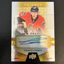 2016-17 Upper Deck Trilogy #96 Thomas Chabot Rookie Premieres Auto Senators /275