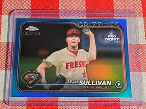 Sean Sullivan 2024 Topps 1st Pro Debut Chrome Blue Refractor 002/150 Rockies - Picture 1 of 2