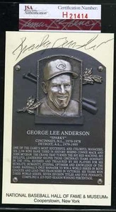 Sparky Anderson Jsa Coa Autograph Gold Hof Plaque Hand Signed Authentic - Picture 1 of 1