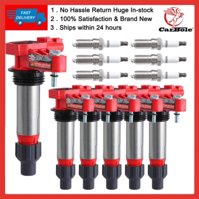 6Pack Ignition Coils & Spark Plugs For  2010-2014 2015 Chevrolet Traverse 3.6L - Image 1 of 4