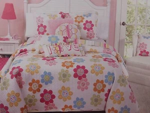 2 pc Sunny Flowers Twin Quilt & Sham Set NIP - Imagen 1 de 11