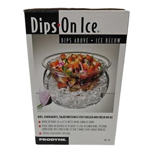 Prodyne Dips on Ice Acrylic Dip Condiment Serving Bowl Clear 16oz - Picture 1 of 12