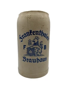 Seltener 7" Brauhaus Frankenthaler 1900er Deutscher Steinzeug Salzglasur Krug 1 Liter - Bild 1 von 9