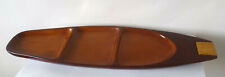 Vintage Mid Century Modern St Lucia Tiki Solid Mahogany Serving Tray 21 inches