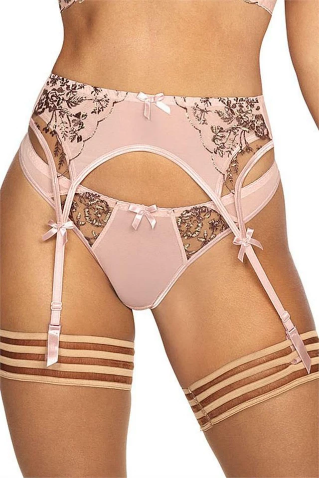 Axami zarter rosaner Strumpfhaltergürtel mit goldener Verzierung - Bild 1 von 1