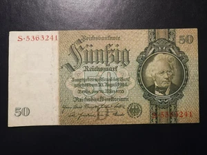ALLEMAGNE / GERMANY Reichsbanknote 50 Mark 1933 Pick188b 7 DIGIT TTB - Imagen 1 de 2
