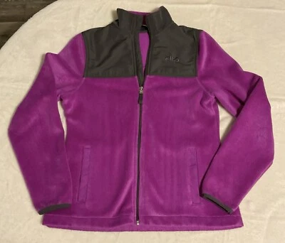 Chaqueta polar FILA SPORT para mujer Abrigo con cremallera completa Talla XS Borde gris fucsia/púrpura Foto 1 de 4