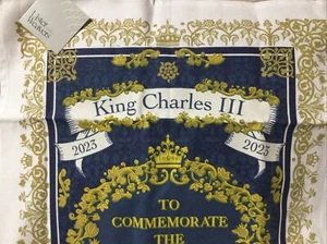 Toalla de té de plato King Charles III Coronation Regal ULSTER WEAVERS Reino Unido nueva con etiquetas - Imagen 1 de 16