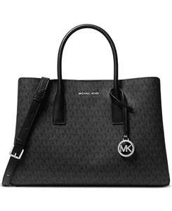 ☂️🍄 Michael Kors Ruthie Signature Logo Silver Hardware☄️LARGE☄️Satchel Bag Neu mit Etikett - Bild 1 von 2
