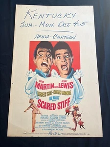 SCARED STIFF  original  poster - DEAN MARTIN- JERRY LEWIS -WINDOW CARD - Picture 1 of 1