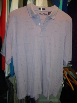 Shirt Lavender Purple Alan Flusser Golf Men's XXL 2X Cotton Short Sleeve Polo - Image 1 of 4