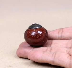 Himalayan Indo Tibet Nepal Big Size Round Carnelian Agate Bead - Picture 1 of 11