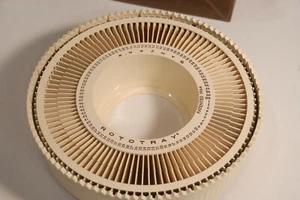 Vintage Sawyer's Rototray Rotary 100 Slide Tray Carousels in Travel Box lot of 5 - Picture 1 of 6