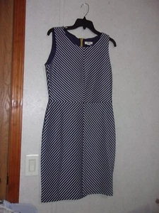 Cato (New with Tags) Blue & White Striped Sleeveless Dress Size 12 - Picture 1 of 3