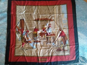 VINTAGE LARGE 34x34” "COACH" DESIGNER SILK SCARF MADE ITALY LEATHER SHOP - Picture 1 of 6