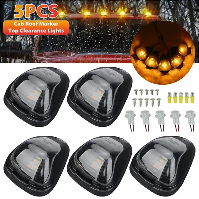 5PCS Smoke LED Cab Roof Lights Marker Amber For Ford F-250 F-350 F450 Super Duty - Image 1 of 4