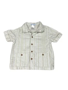 Janie and Jack Boys 18-24mths Striped Button Up Shirt Safari Indian Jones Preppy - Picture 1 of 4