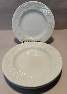 3 Dansk Floating Leaves Bright White Porcelain Plate Portugal Excellent 7 1/4" - Picture 1 of 5