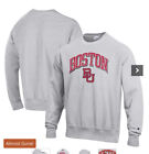 Champion Boston University Reverse Weave Sweatshirt Jumper Grey Mens Sz Xl