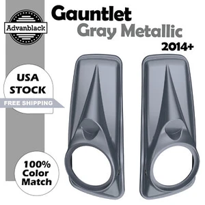 Advanblack Gauntlet Gray Metallic 8" Saddlebag Speaker Lids For Harley 14+ - Picture 1 of 7