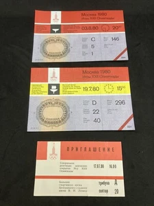 Boletos Olímpicos Moscú 80 Lote de 3 Apertura Cierre e Gen Rep Invitación - Imagen 1 de 2