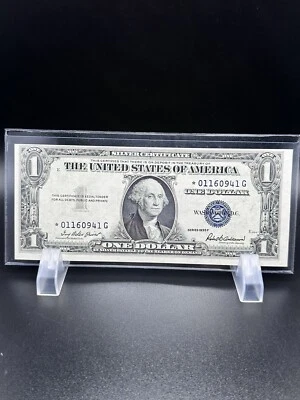 1935 F $1 Dollar bill Star Note cut error very nice bill for your collection . - Image 1 of 4