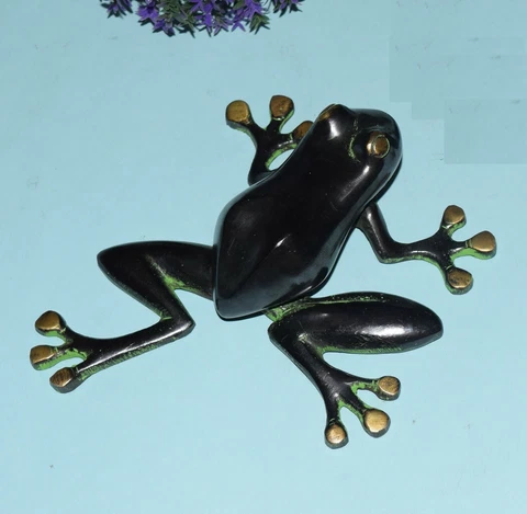 Brass Frog Design Knocker Feng Shui Handmade China Toad Figure Door Bell BM295 Cover