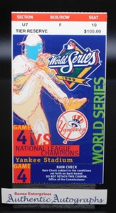 NY Yankees vs Braves 1999 World Series Game 4 Ticket Stub Clinching Game (A) - Picture 1 of 6