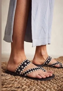 NEW FREE PEOPLE Sz 38 BELLA CAIA CROCHET SANDALS - Picture 1 of 3