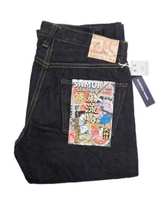 Samurai 25oz Selvedge Denim Ganryu-Jima Straight Fit Jeans S510XX25ozGA-25TH 32 - Picture 1 of 9
