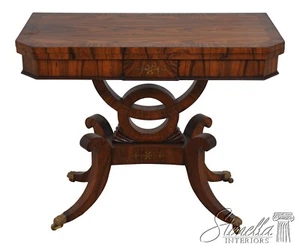 L67618: Vintage Rosewood Regency Style Flip Top Hall Table - Picture 1 of 22