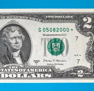 May 8, 2000 / 5 August 2000 (G 05082000 *) BIRTHDAY Note $2 Two Dollar Bill *UNC - Picture 1 of 4