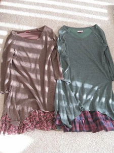 2 x size 10 Joe Browns tunics green brown - Picture 1 of 3