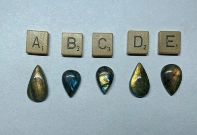 Labradorite- Teardrop Cabochon Natural Loose Gemstone-you choose-assorted sizes - Image 1 of 4