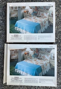 Vintage 70s 1975 Mid Century Springmaid TWIN Sheets Set Flat Fitted Eugenie NOS - Picture 1 of 11