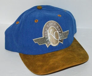 De colección Kansas City Royals Sombrero con Correa Ala de Gamuza Marrón Azul Bordado MLB - Imagen 1 de 7