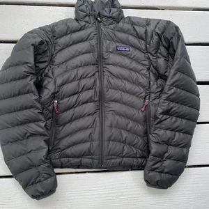 Womens PATAGONIA Gray Goose Down Full Zip Puffer Sweater Jacket Small - Picture 1 of 11