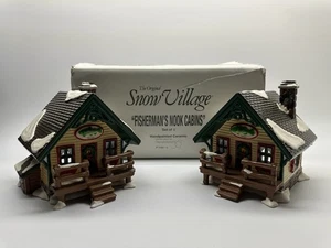 Department 56 Snow Village "Fisherman's Nook Cabins" #54615 FUNCIONA PROBADO - Imagen 1 de 9