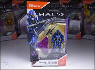 HALO MEGA BLOKS HEROES UNSC BLUE SPARTAN GRANT SERIES 6 MINI FIGURE FMM70 - Image 1 of 4