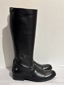 Botas de Montar Frye Mujer Talla 6.5 Melissa Botón Zapatos Cuero Negro Alto Cremallera Trasera - Imagen 1 de 16