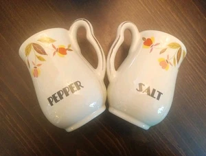 Vintage Jewel Tea Autumn Leaf 4.5" Large  Salt and Pepper Shakers - - Picture 1 of 3