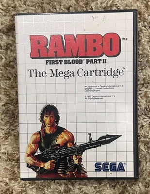 Rambo First Blood Part 2 Sega Master System Mega Cartridge - NO MANUAL - Image 1 of 4