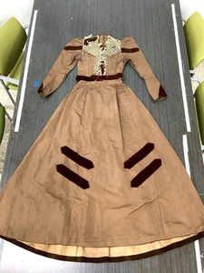 Vintage: Antique Edwardian (1900's) Walking Suit Silk Taffeta Velvet Size XS - Picture 1 of 24